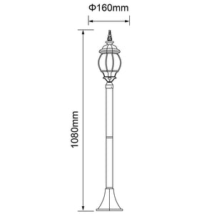 Lampione Vittoriano Classico da Giardino Lampada Esterno Alluminio 108cm Verde