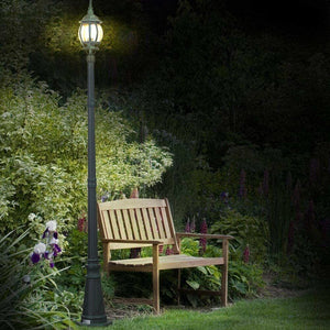 Lampione Vittoriano Classico da Giardino Lampada Esterno Alluminio 202 cm Verde