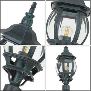 Lampione Vittoriano Classico da Giardino Lampada Esterno Alluminio 202 cm Verde