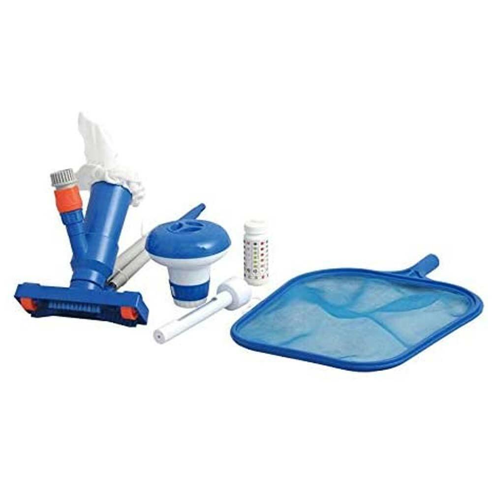 Kit Mantenimento Pulizia Acqua Fondo Piscina con Aspiratore Dispenser Cloro Rete