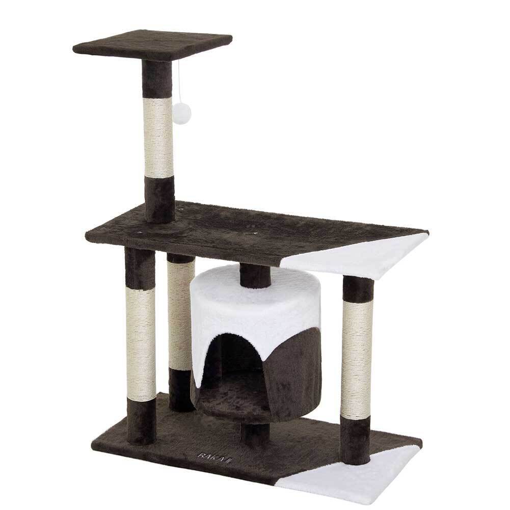 Albero Tiragraffi per Gatti Parco Giochi Cuccia Graffiatoio gatto 94cm Marrone