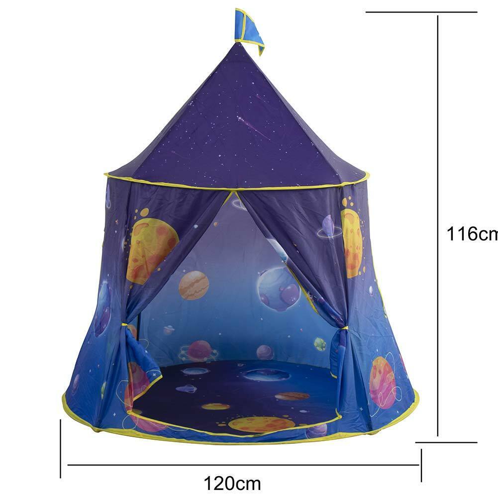 Tenda Casetta Gioco Bambini Capanna Castello Giocattolo in Tessuto 120x116 Blu