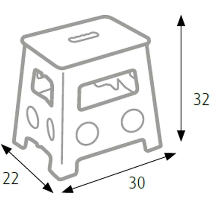 Sgabello Multiuso Pieghevole Clic-Clac 30x22x32 in Plastica Richiudibile Bianco