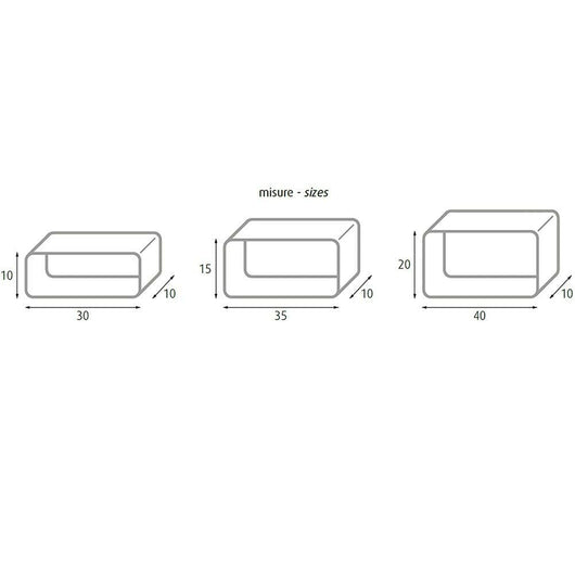 3 Mensole Parete Moderne Design Cubo Ovale Mensola Scaffale Legno Fuxia