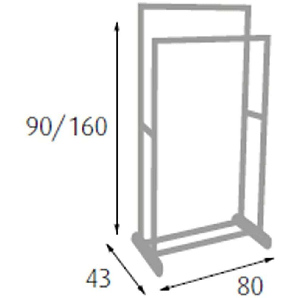 Stand Appendiabiti Allungabile Telescopico Doppio con Ruote 80x43x90/160cm