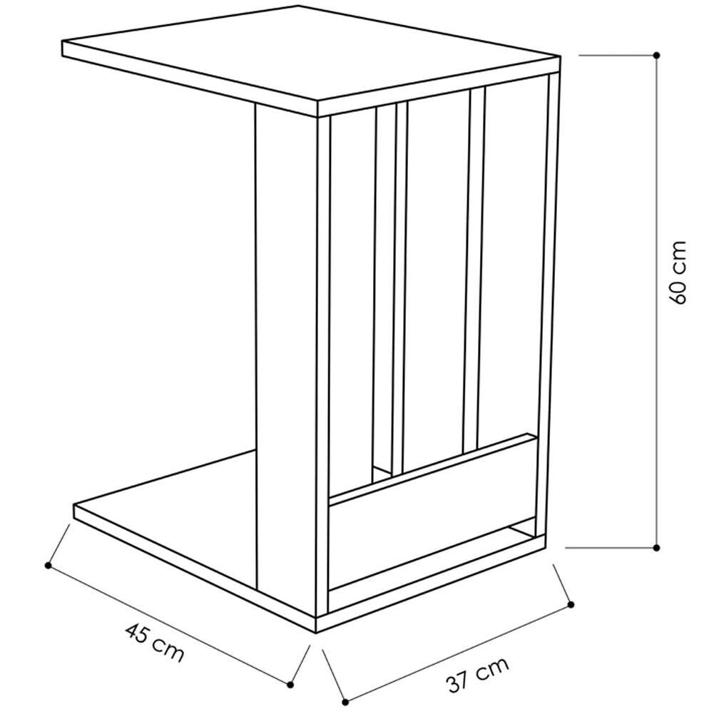 Tavolino Ausiliario con Ruote Design Moderno Mobile Letto Divano Colore Senape