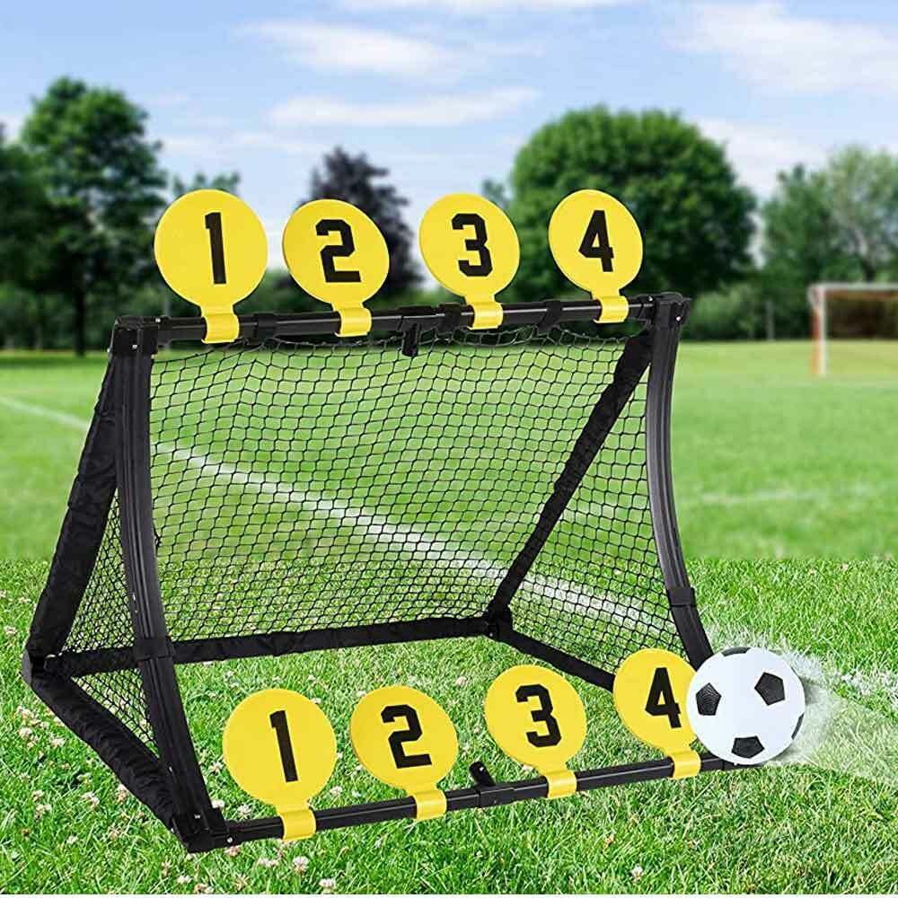 Porta da Calcio 4in1 Giocattolo Bambini con Pallone Pompa Picchetti e Bersagli