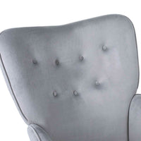 Poltrona Sedia Dondolo Relax Tessuto e Metallo Imbottita Design Moderno Grigio