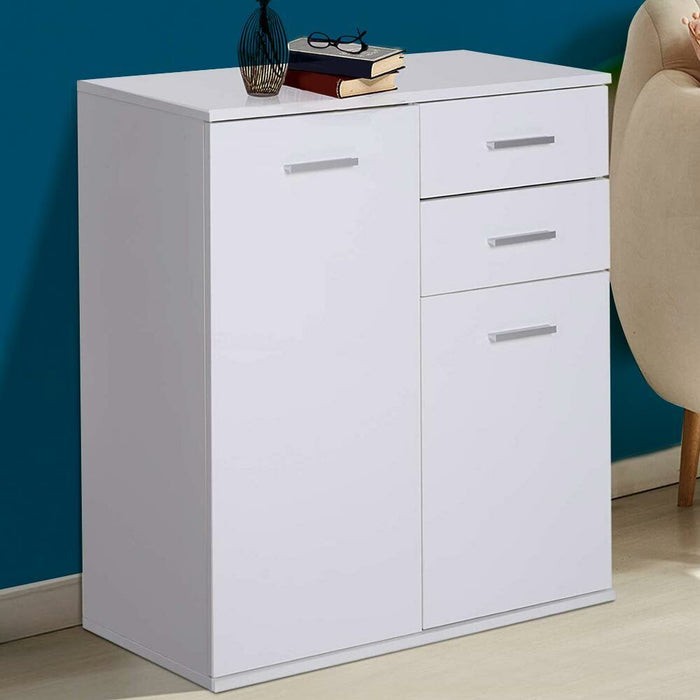 Mobile Madia con Cassetti Ante 2 Ripiani Mobiletto Credenza Cucina Bagno Moderna