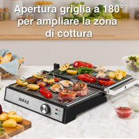 Piastra Elettrica Bistecchiera 2000W Antiaderente Tostapane Grill Panin Sandwich