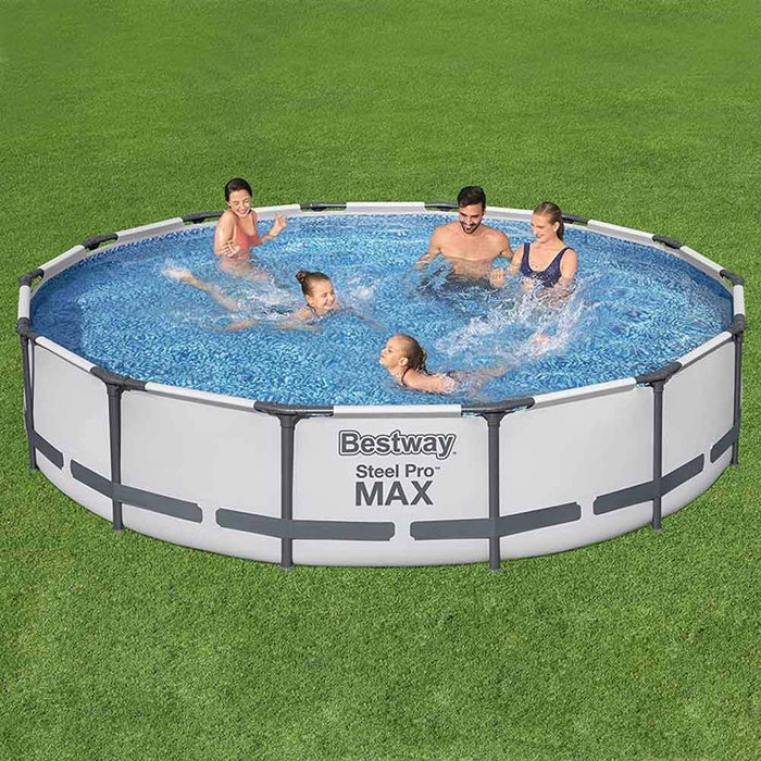 Bestway Steel Pro MAX Piscina Rotonda 427 x 84 cm Pompa Filtrante Colore Grigio