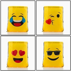 Zaino a Sacca con Corde Emoticon modello Casuale Faccine Assortite Zainetto Bag