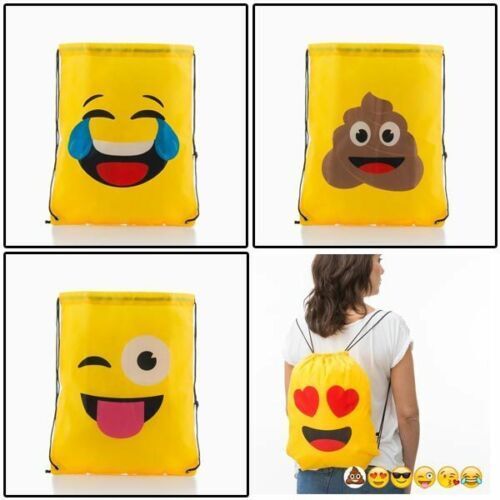 Zaino a Sacca con Corde Emoticon modello Casuale Faccine Assortite Zainetto Bag