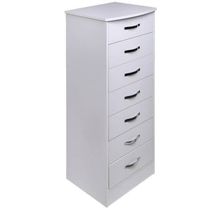 Mobile Cassettiera 7 Cassetti Settimino in legno MDF 46x42x116cm Bianco Moderno