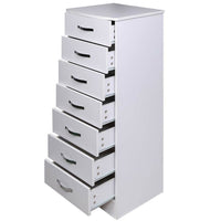 Mobile Cassettiera 7 Cassetti Settimino in legno MDF 46x42x116cm Bianco Moderno