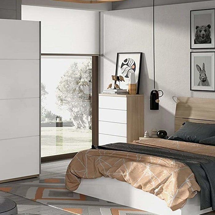 Mobile Cassettiera Mobiletto 5 Cassetti in Legno Design Moderno 61x40x110 Bianco