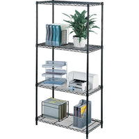 Scaffale 4 Ripiani Acciaio Inox Mobile Libreria Multiuso 90x45x180 Cromo Nero