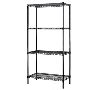 Scaffale 4 Ripiani Acciaio Inox Mobile Libreria Multiuso 90x45x180 Cromo Nero