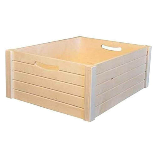 Cassetta Portafrutta Cassettina Contenitore Doghe in Legno con Manici 38x26x20cm