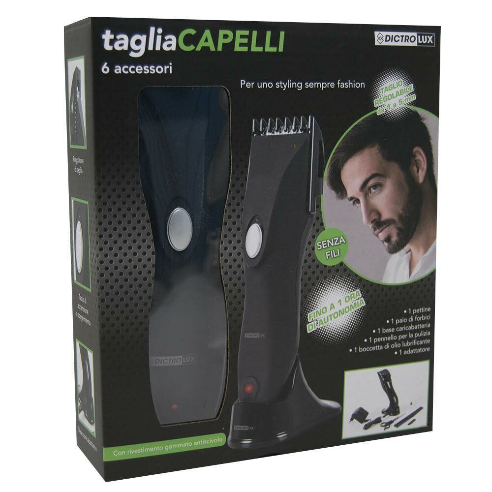 Rasoio Taglia Capelli Elettrico Ricaricabile Regola Barba 1 Pettine + Forbici