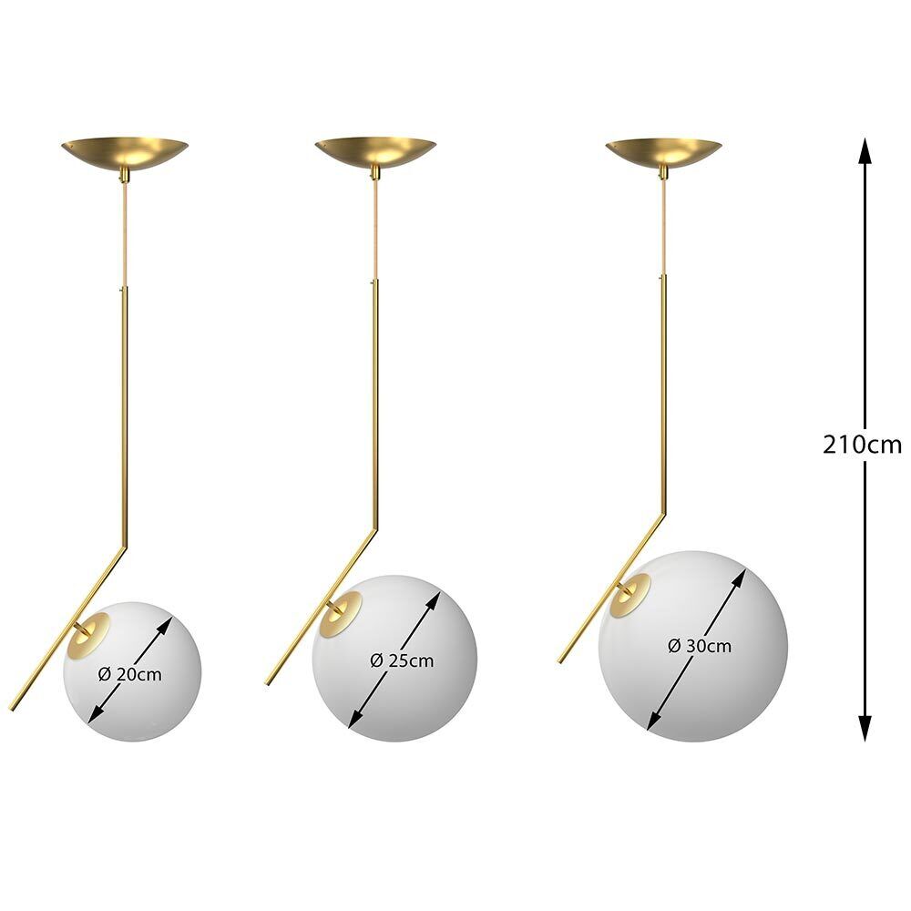 Lampadario Lampada Sospensione Sfera 25 cm Design Moderno Paralume Metallo Oro