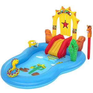 Piscina Gonfiabile Playcenter Selvaggio West Bambini 264x188 con Scivolo Doccia