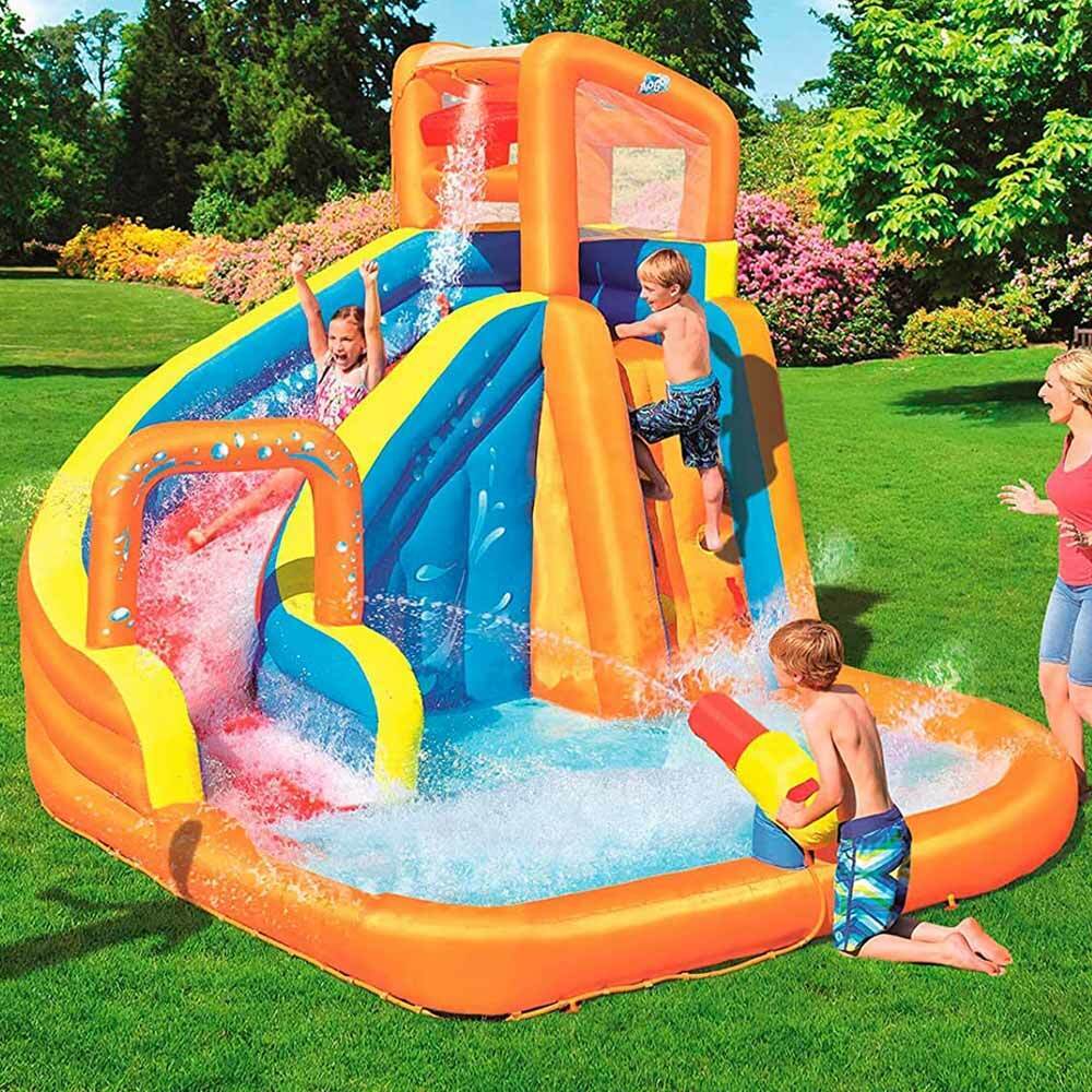 Piscina Parco Acquatico Turbo Splash con Acqua Scivolo Arrampicata e Spruzzo