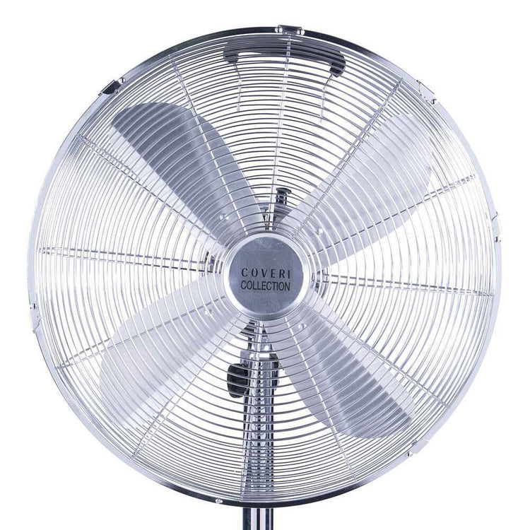 Ventilatore Colonna Piantana Acciaio Inox 50W 40cm 3 Velocita Regolabile Cromo