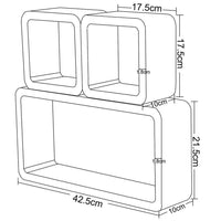 Mensole Parete Moderne Design Cubo Rettangolo Mensola Scaffale Legno Bianco Nero