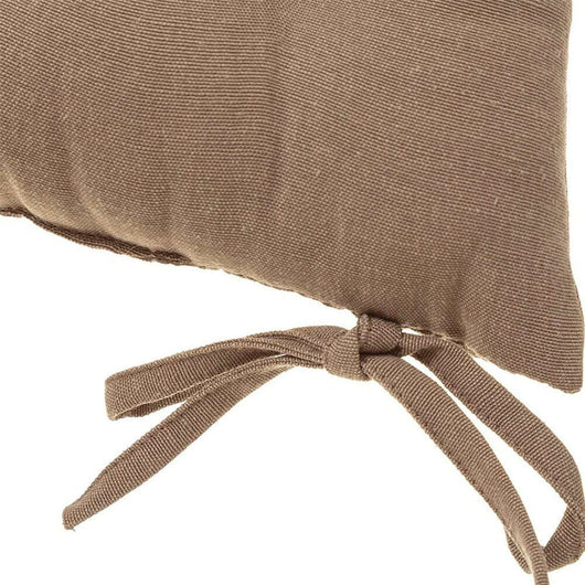 Cuscino Sedia in Tessuto Trapuntato Imbottito 40x40cm con Laccetti Colore Beige