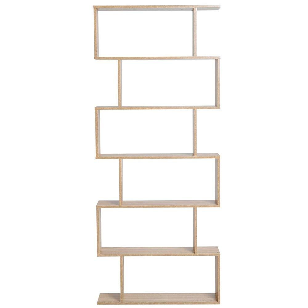 Libreria Design Moderna Scaffale 6 Ripiani 190x80x24cm Casa Ufficio Beige