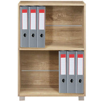 Mobile Mobiletto Libreria a Scaffali 2 Ripiani In Legno Naturale 77x60x31 cm