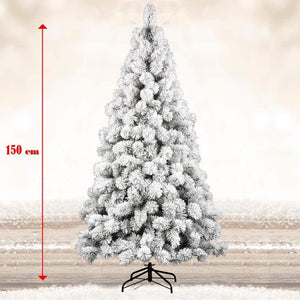 Albero Di Natale Innevato Des Alpes 150cm 198 Rami Super Folto Effetto Neve