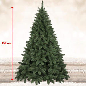 Albero Di Natale 150cm Piccadilly Super Folto 347 Rami Pino Verde Base Croce