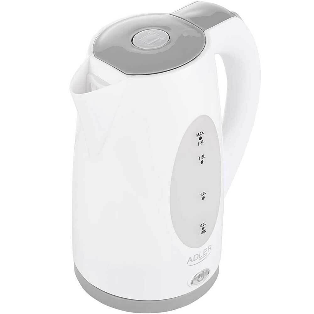 Bollitore Elettrico 1,8Lt 2000W Acqua Calda Cordless Indicatore Livello Bianco