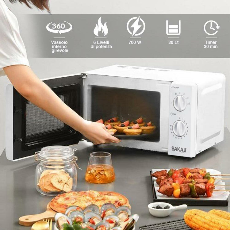 Forno Fornetto Microonde Elettrico 20 Lt 700W 6 Livelli di Potenza Timer 30 min