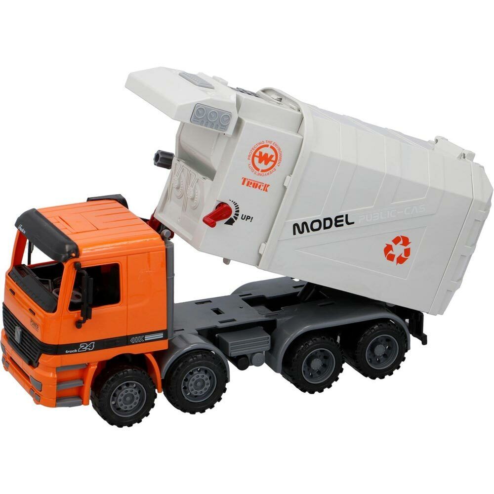 Camion Ecologico Giocattolo Bambini con Cestello Sollevabile e Bidone Scala 1:12