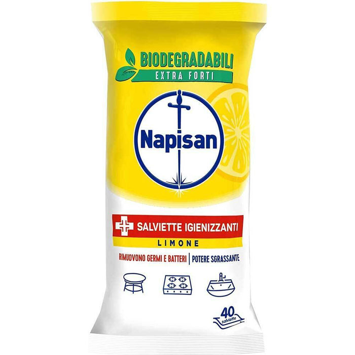 320 x Napisan Salviettine Igienizzanti Multisuperfici Biodegradabili Limone