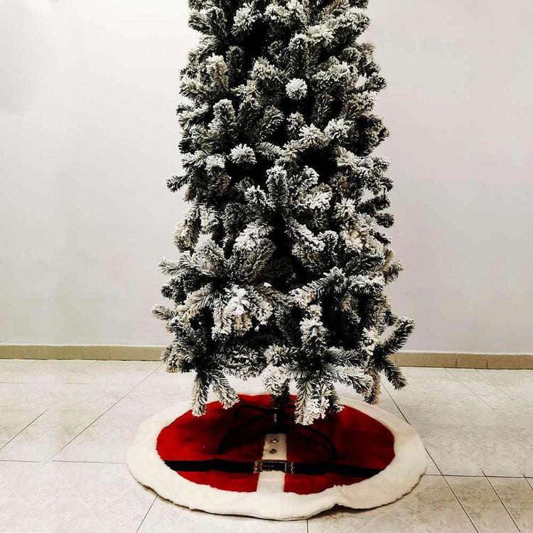 Tappeto Gonna Copertura Base Albero di Natale Natalizio Rosso e Bianco 90 cm