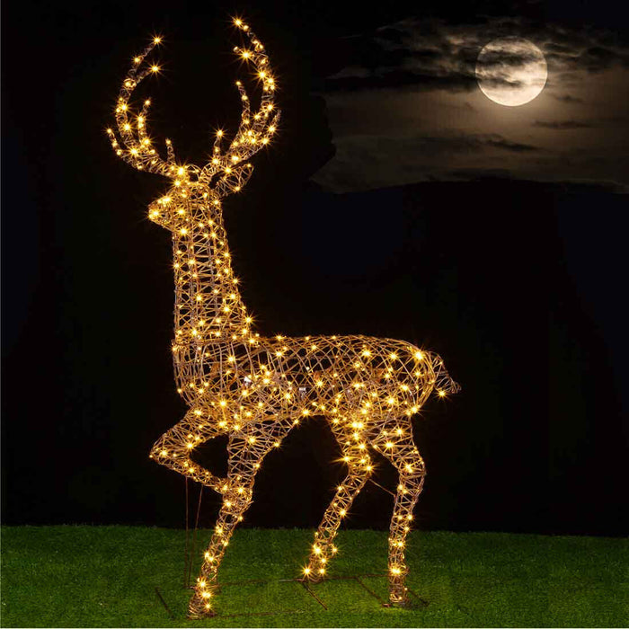 Renna Natalizia Gigante Luminosa per Esterno Cervo Natale 400 Led Bianco Caldo