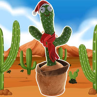 Peluche Cactus con Cappello Natalizio Danzante che Balla Musica Luci Movimento