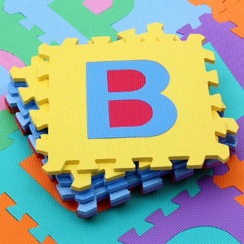 Tappeto Puzzle per Bambini Set 86 Pezzi Gioco Tappetino Lettere Numeri Gomma EVA