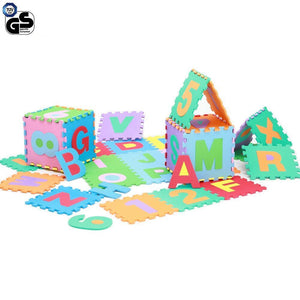 Tappeto Puzzle per Bambini Set 86 Pezzi Gioco Tappetino Lettere Numeri Gomma EVA