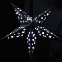 Stella Decorazione Natale Betterie Luminosa 15 LED Superfice Olografica 42x42cm