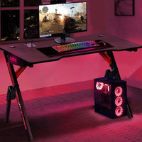 Scrivania Gaming Porta Pc Computer con Luci LED RGB e Tappetino Mouse Pad 80x30