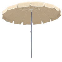 Ombrellone Mare Spiaggia Giardino 220cm Alluminio 16 Stecche con Custodia Beige