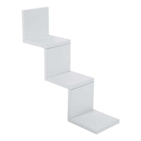 Mensola Parete Moderna Design Zig Zag Mensole Muro Scaffale 3 Ripiani Bianco