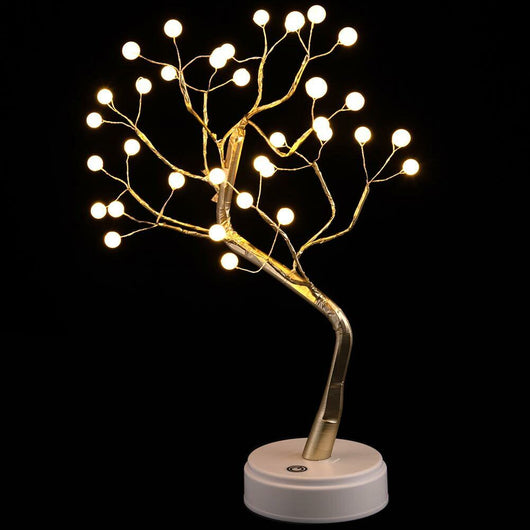 Lampada Tavolo Bonsai Albero 36 LED Luce Bianco Caldo Lume Moderno USB Batteria