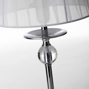 Lampada Da Tavolo Elegante In Metallo Con Paralume Acrilico Bianco Alta 42,5cm