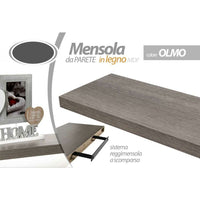 Mensola Parete Rettangolare Scaffale 60x25x4cm Libreria Legno MDF Olmo